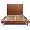 Image de Lit 180x200cm - Terracotta - Tête de lit tapissier bouclette - Bois massif - Style Scandinave Moderne