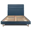 Image de Lit 180x200cm - Bleu - Tête de lit lignes tissu - Bois massif - Style Scandinave Moderne