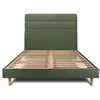 Image de Lit 140x200cm - Lignes tissu - Sommier kit vert - Bois massif - Style scandinave moderne