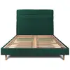 Image de Lit 200x200cm Avec Tête De Lit Lignes Velours Et Sommier Kit Vert - Hauteur Totale : 29cm