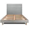 Image de Lit 200x200cm Avec Tête De Lit Lignes Bouclette Et Sommier Kit Gris - Hauteur Totale : 29cm