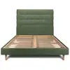 Image de Lit 140x190cm Avec Tête De Lit Capitonnée Tissu Et Sommier Kit Vert - Hauteur Totale : 29cm