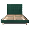 Image de Lit 2 places - SOMMEIL DE PLOMB - Lit 140x190 H29cm - Tête capitonnée velours - Sommier tapissier - Bois massif