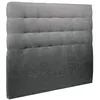 Image de Tete de lit Capitonnée Tissu Gris anthracite L 200 cm - Ep 10 cm rembourré - Tête de lit design en bois massif