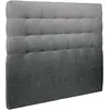 Image de Tete De Lit Capitonnée Tissu Gris Anthracite L 160 Cm - Ep 10 Cm Rembourré