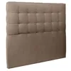 Image de Tete de lit Capitonnée Velours Taupe L 140 cm - Ep 10 cm rembourré - Tête de lit design en bois massif
