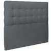 Image de Tete de lit Capitonnée Velours Gris anthracite L 140 cm - Ep 10 cm rembourré - Tête de lit design en bois massif
