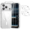 Image de Coque Magnétique Pour Iphone 17 Pro + 2 Verres Trempés + 2 Caméra ,compatible Avec Magsafe ,transparent
