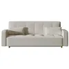 Image de COPENHAGUE - Canapé convertible 3 places en tissu bouclette blanc