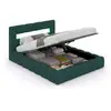 Image de Lit Coffre Style Nuage Led 140x190cm Velours Vert Omaha