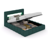 Image de Lit Coffre Style Nuage Led 160x200cm Velours Vert Omaha