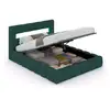 Image de Lit coffre style nuage led 160x200cm velours vert omaha