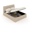 Image de Lit Coffre Style Nuage Led 140x190cm Velours Beige Baltimore