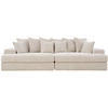 Image de Canapé 4 Places Assise Profonde En Velours Côtelé Beige Cardiff