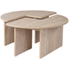 Image de Table Basse Ronde Duo Effet Travertin 90cm Apix