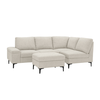 Image de Canapé D'angle 4-5 Places En Tissu Chenille Beige Avec Pouf Colchester