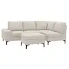 Image de Canapé d'angle 4-5 places en tissu chenille beige avec pouf colchester