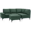 Image de Canapé D'angle 4-5 Places En Tissu Chenille Vert Avec Pouf Colchester