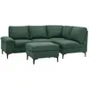 Image de Canapé d'angle 4-5 places en tissu chenille vert avec pouf colchester
