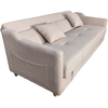 Image de Canapé Convertible Avec Coffre En Velours Cotelé Beige 3 Places Adare