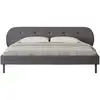 Image de Lit Capitonné 140x190cm Gris Avec Tête De Lit Et Sommier Tulsa