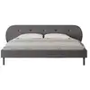 Image de Lit capitonné 140x190cm gris avec tête de lit et sommier tulsa