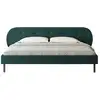 Image de Lit Capitonné 140x190cm Vert Avec Tête De Lit Et Sommier Tulsa