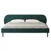 Image de Lit capitonné 140x190cm vert avec tête de lit et sommier tulsa