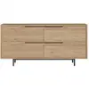 Image de Buffet 4 portes finition bois et métal noir 160x75cm abey