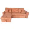 Image de Canapé d'angle convertible 4 places avec coffre en velours côtelé terracotta glasgow