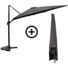 Image de Bundle Parasol 3x4m Déporté Rotatif Gris + Housse Cesare