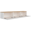 Image de Meuble Tv Suspendu Avec Placards 150cm Blanc Et Bois Hal