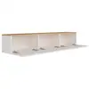 Image de Meuble tv suspendu avec placards 150cm blanc et bois hal