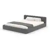 Image de Lit style nuage 140x190cm en velours gris kansas