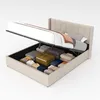 Image de ARLINGTON - Lit design avec coffre de rangement 140x190cm en velours beige