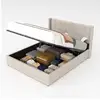 Image de Lit coffre design 140x190cm en velours beige arlington