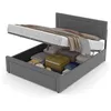 Image de NASHVILLE - Lit contemporain avec coffre de rangement 160x200cm en velours gris