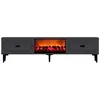 Image de Meuble Tv Avec Cheminée Led 150cm Gris Anthracite Et Noir Fyra