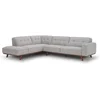 Image de Canapé D'angle Design En Tissu Gris 5-6 Places York