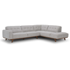 Image de Canapé Angle Design En Tissu Gris 5-6 Places York