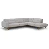 Image de YORK - Canapé dangle design en tissu gris 5/6 places angle droit