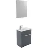 Image de ONDEE - Lave-mains NINO - avec miroir - 44cm - Gris - Laqué - Livré en kit