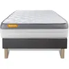 Image de Matelas + Sommier Gris 90x190 Memo Zen Mousse À Mémoire De Forme 5 Zones De Confort Maxi Épaisseur