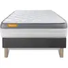 Image de Matelas + Sommier Gris 90x200 Memo Zen Mousse À Mémoire De Forme 5 Zones De Confort Maxi Épaisseur