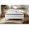 Image de Pack Matelas + Sommier 140x200 Memo Zen Mousse À Mémoire De Forme 5 Zones De Confort Maxi Épaisseur + Couette + 2 O
