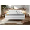 Image de Pack Matelas + Sommier 160x200 Memo Zen Mousse À Mémoire De Forme 5 Zones De Confort Maxi Épaisseur + Couette + 2 O