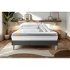 Image de Pack Matelas + Sommier Gris 160x200 Memo Zen Mousse À Mémoire De Forme 5 Zones De Confort Maxi Épaisseur + Couette