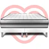 Image de Ensemble Matelas 200x200 Cm Ressorts Ensachés Et Mémoire De Forme Sommier Blanc