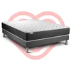 Image de Ensemble Matelas 140x190 Cm Mousse Polyuréthane À Mémoire De Forme Sommier Gris