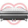 Image de Ensemble Matelas 160x200 Cm Ressorts Ensachés Et Mémoire De Forme Sommier Gris